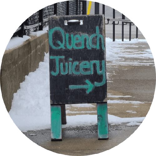 Quench Juicery sign